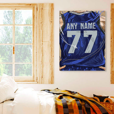 Dallas Mavericks Jersey Custom Canvas Print Wall Art for Boy Girl Men Women Basketball Personalized Canvas Art